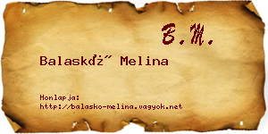 Balaskó Melina névjegykártya